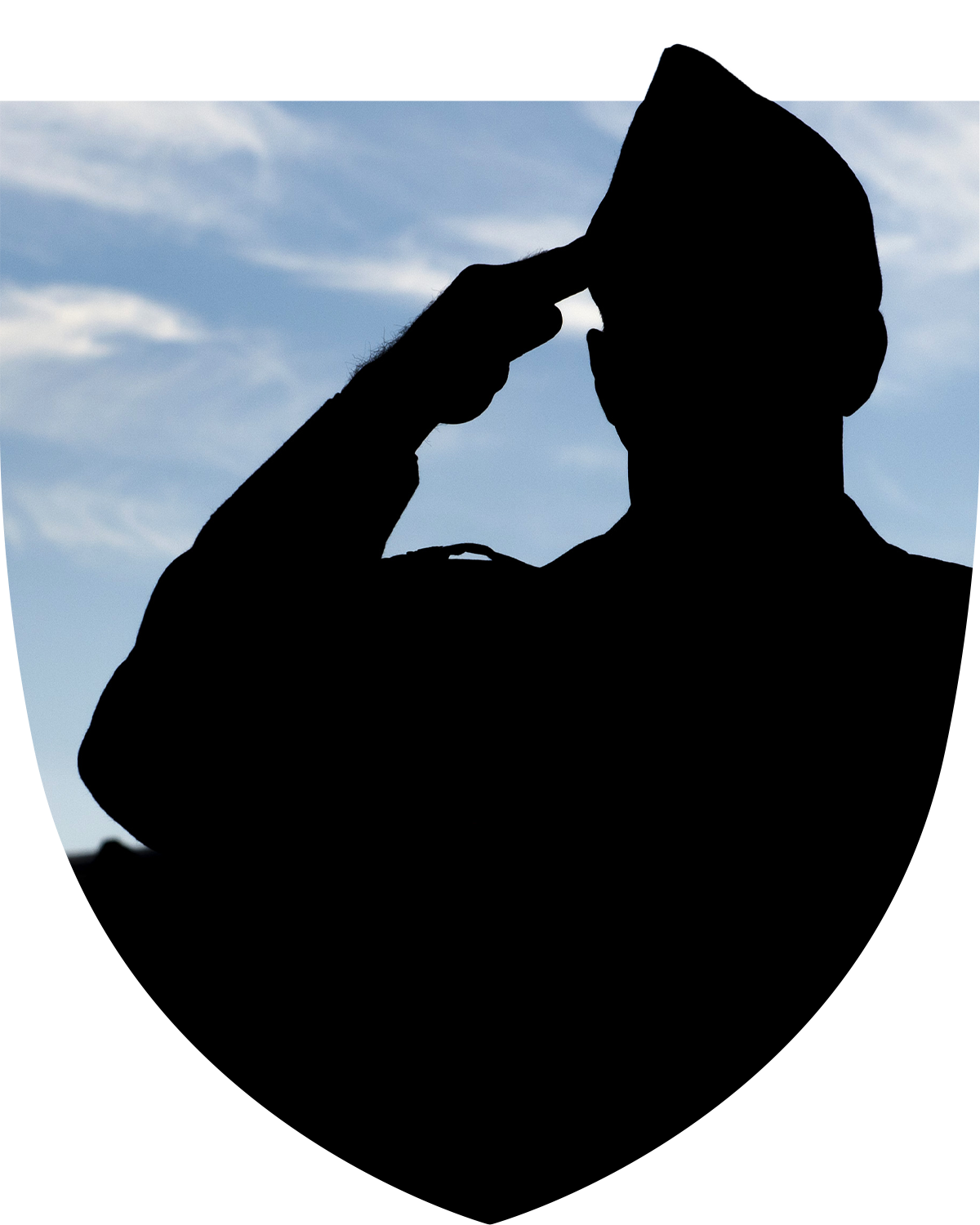 Military officer in uniform saluting