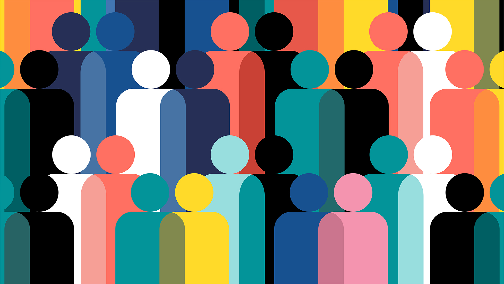 Colorful graphic of people group