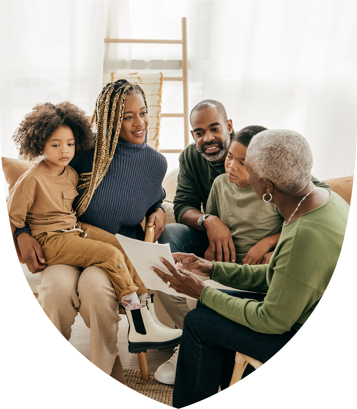A family talking