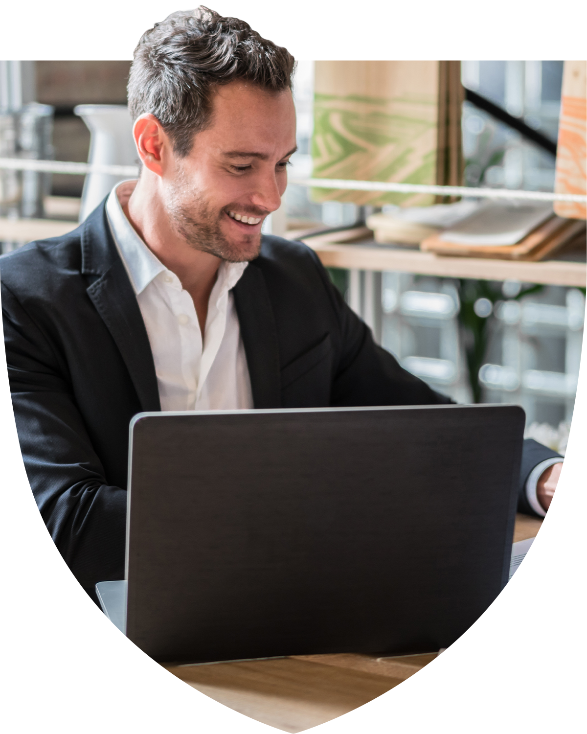 Man sitting at a laptop