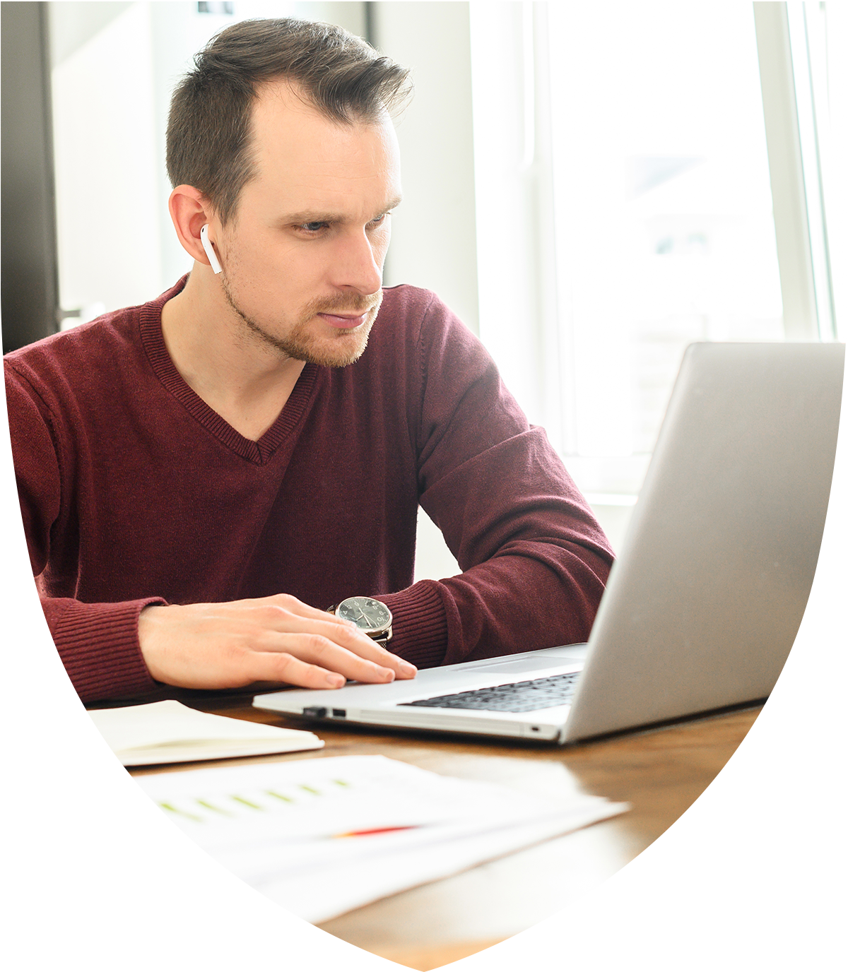 Man working on a laptop