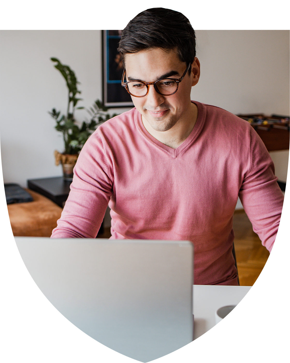 Man working at a laptop
