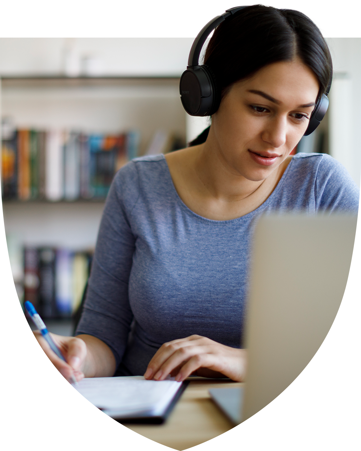 Student studying for their classes online