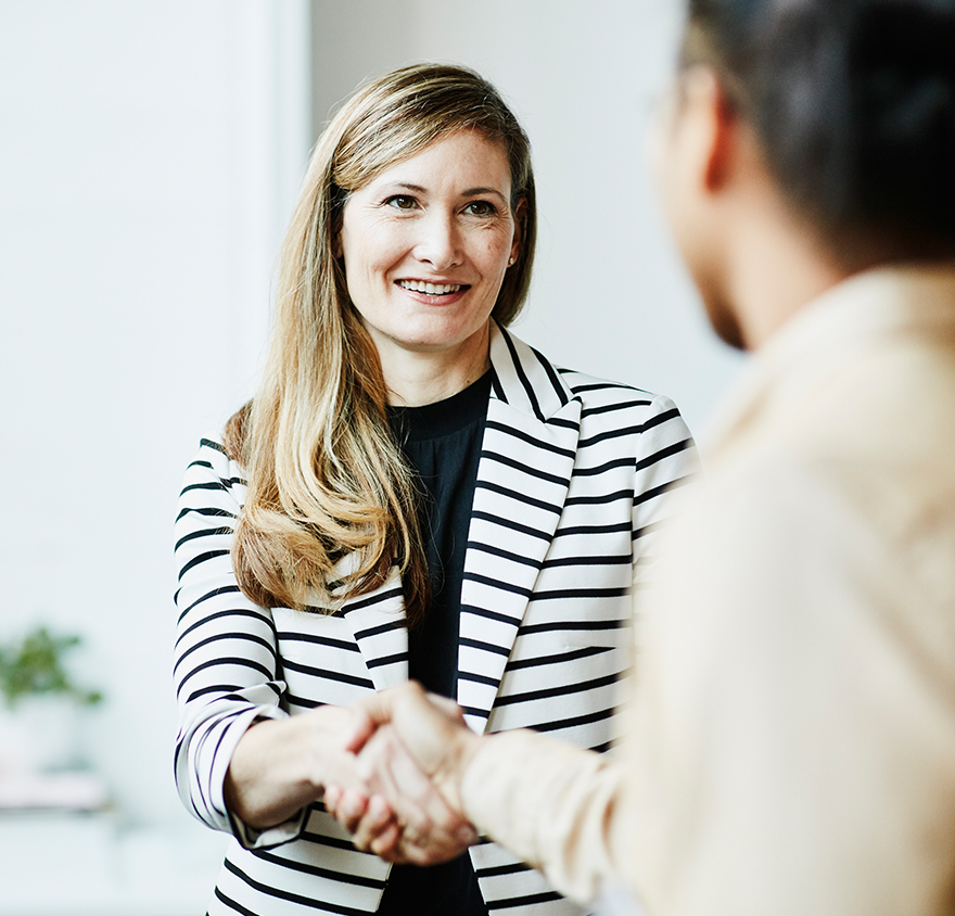 Two people shaking hands