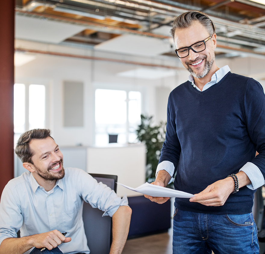 Two man laughing