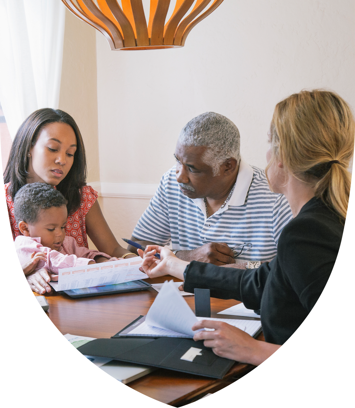 Generational black family meeting with financial advisor