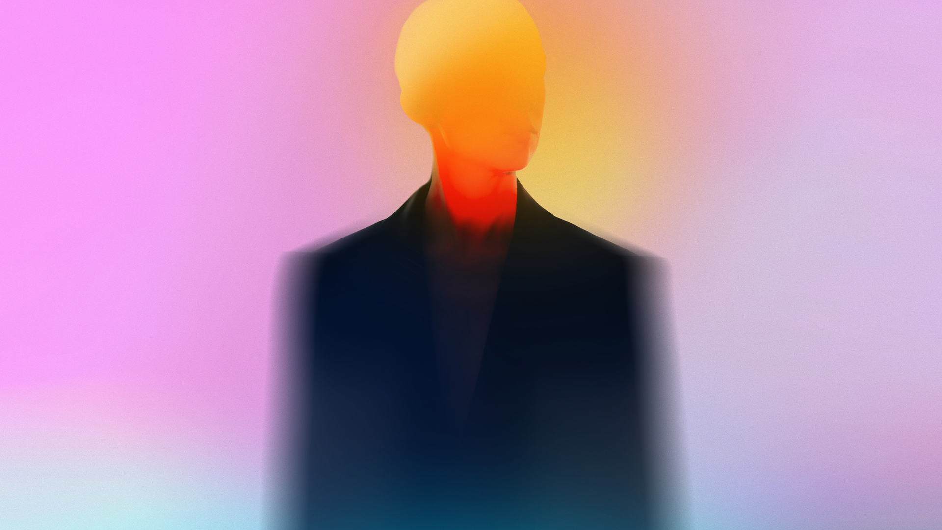 Silhouette of a figure in a suit