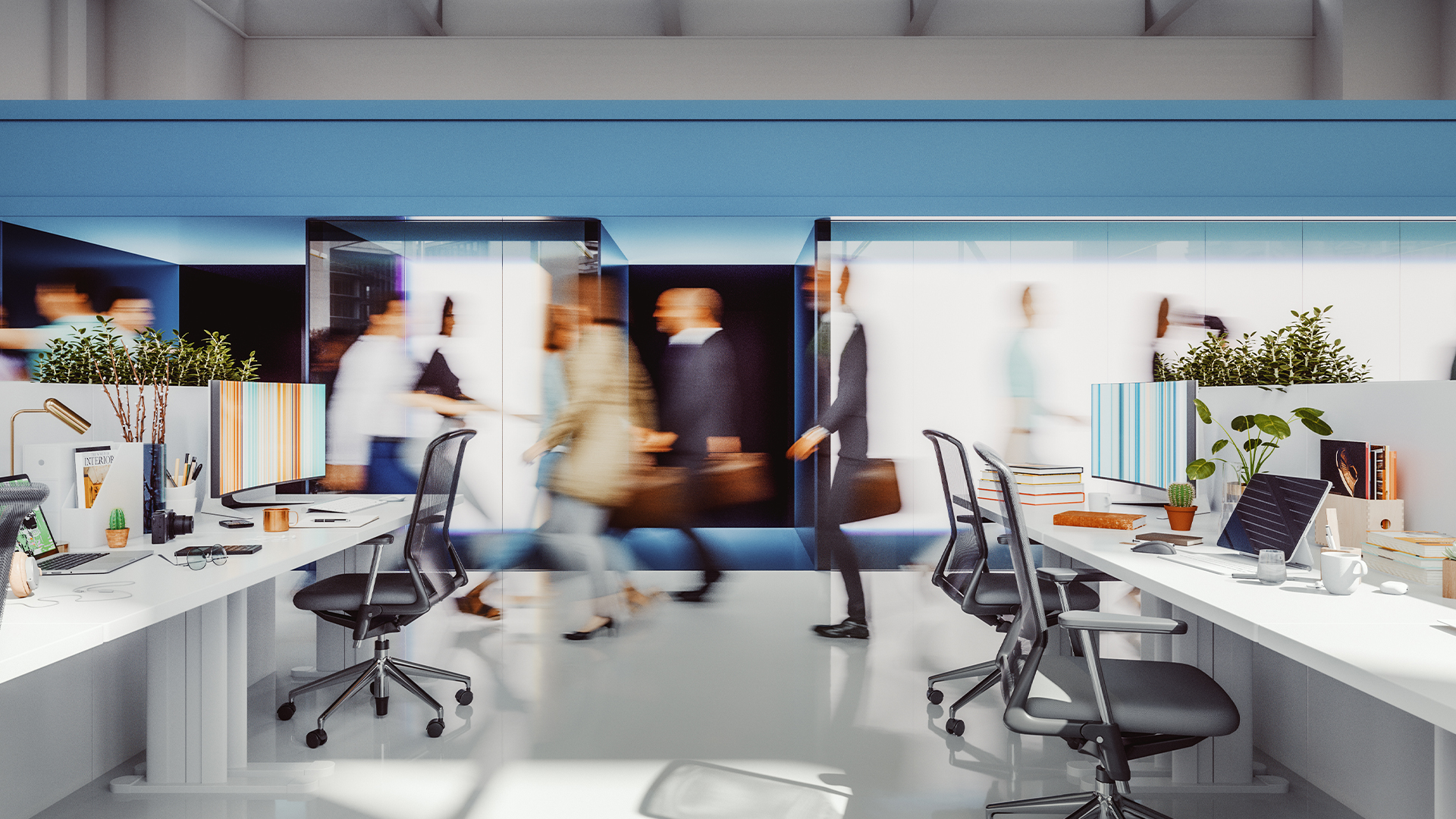 Busy office space