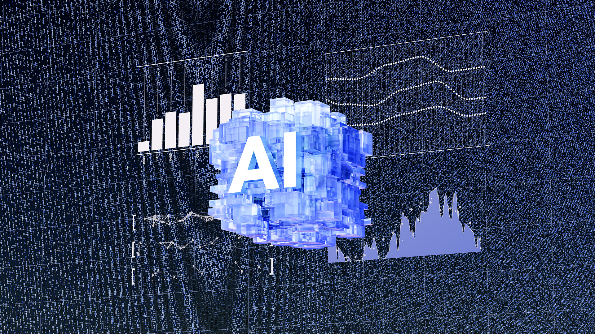 AI graphic with graphs and charts
