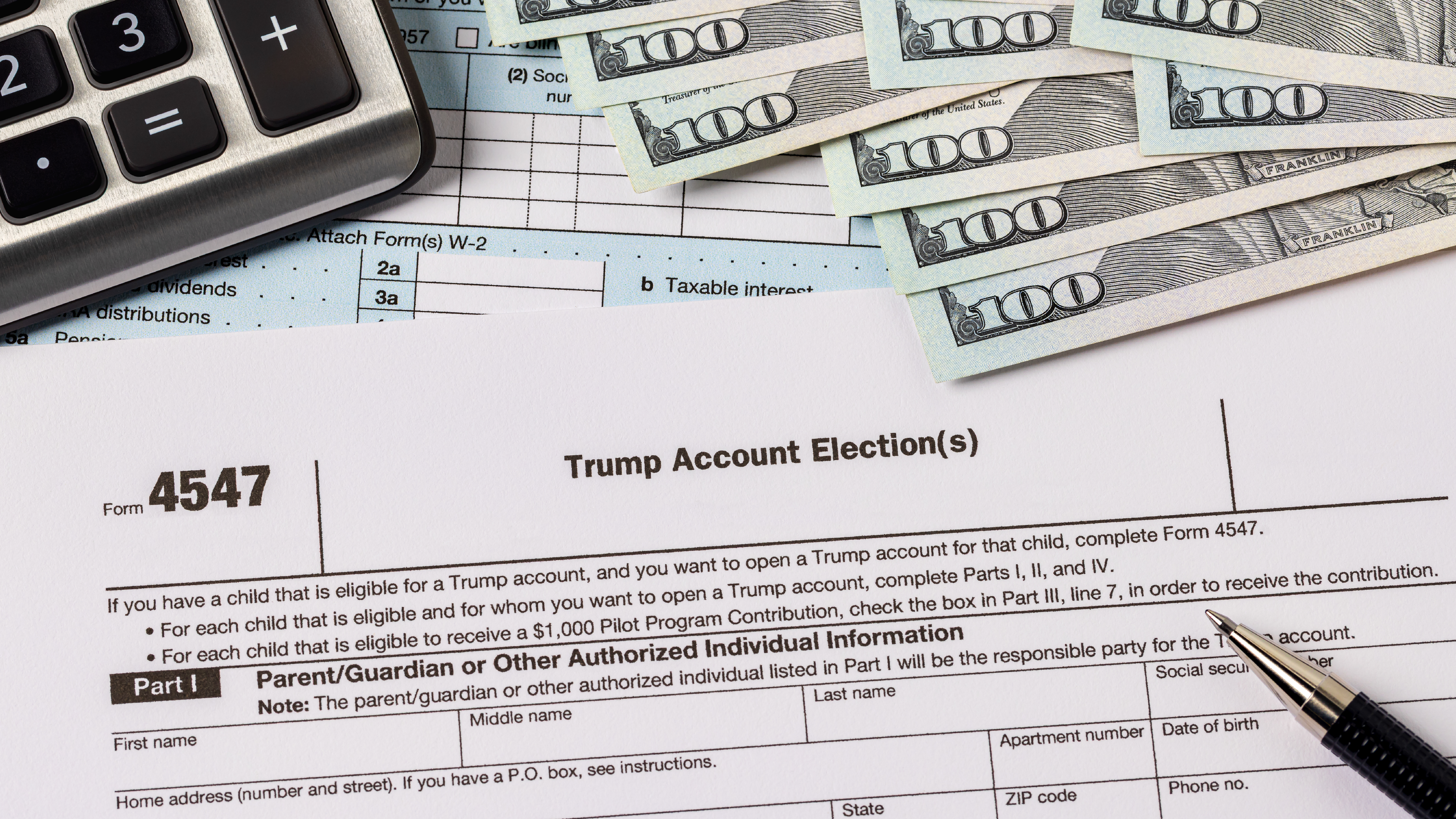 Tax documents laying on a desk