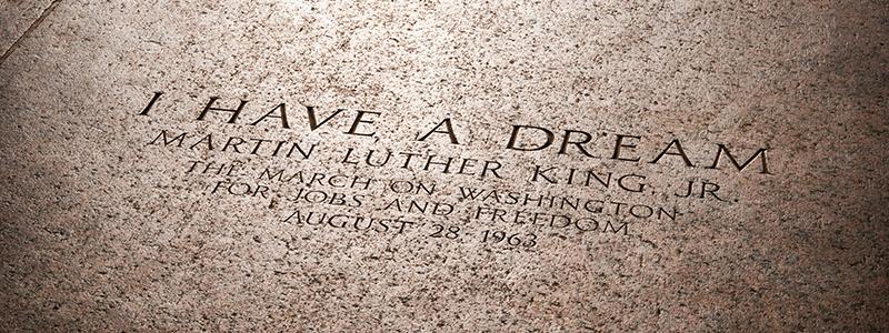 Stone engraving of Martin Luther King quote