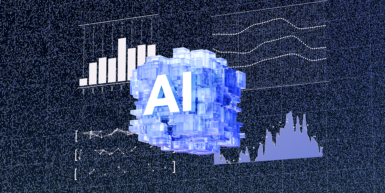 AI graphic with graphs and charts