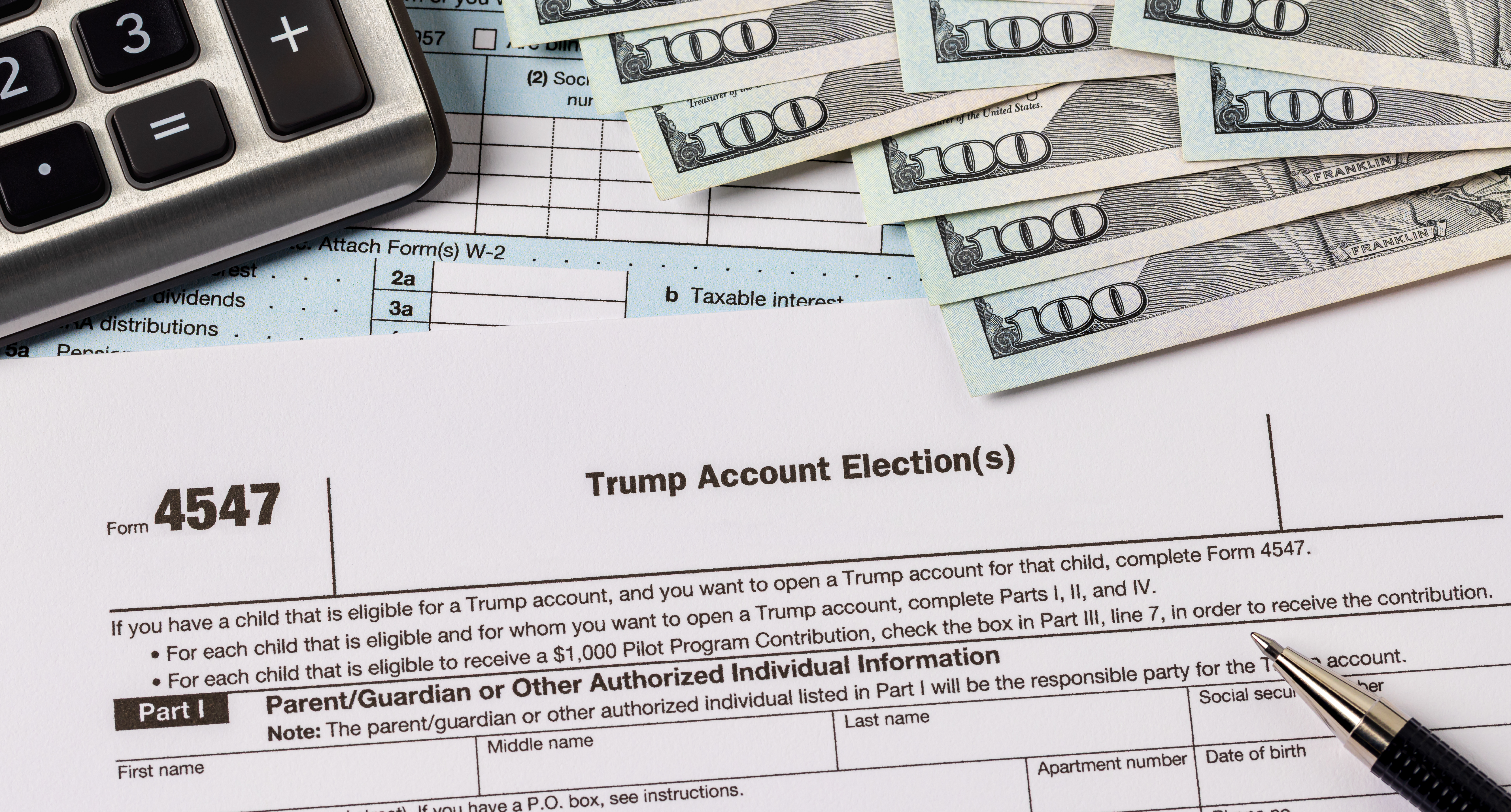 Tax documents laying on a desk