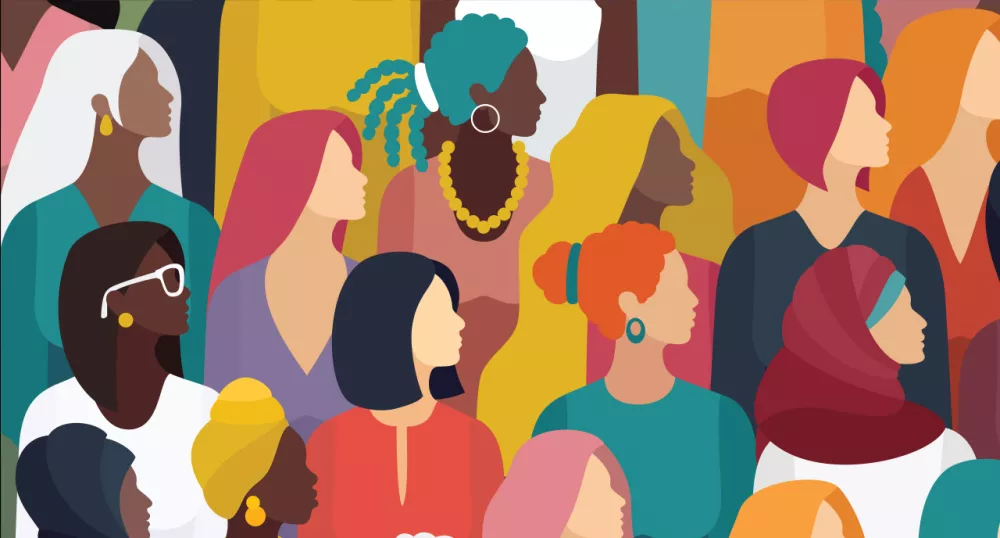 Graphic of diverse group of women