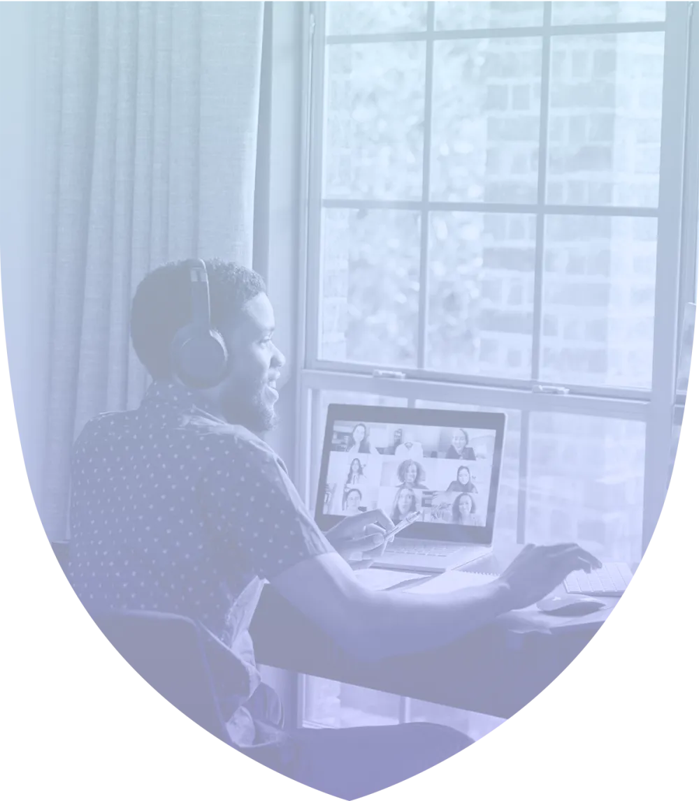 Man working at his home office