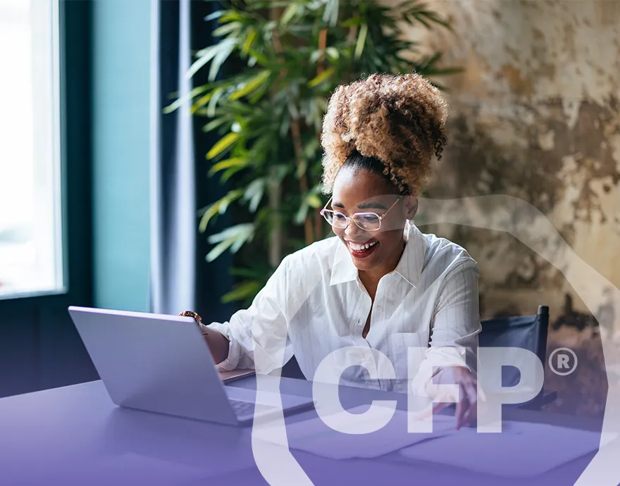 Woman working at her computer