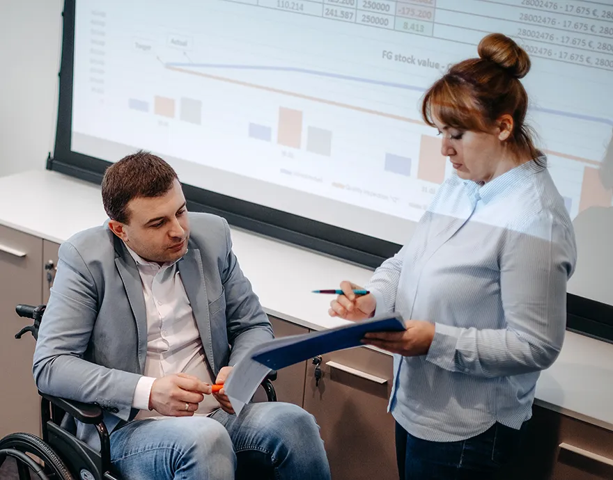 A student and his professor working together after class