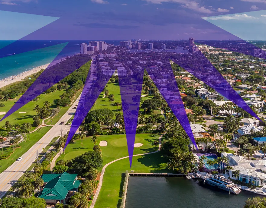 Arial view of south Florida