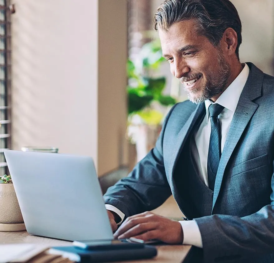 Man on his laptop