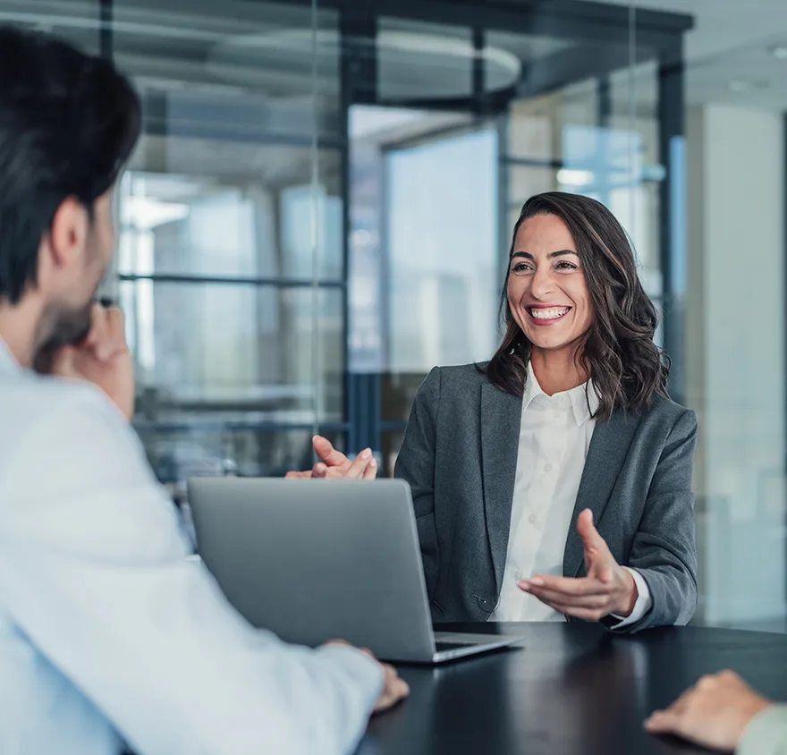 Female financial planner meeting with client