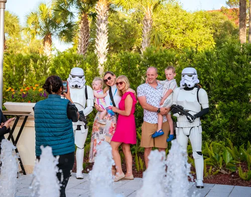 Group of attendees at an outdoor event