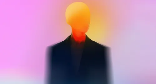 Silhouette of man in a suit