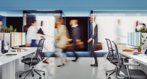 Busy office space