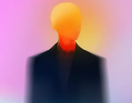 Silhouette of man in a suit