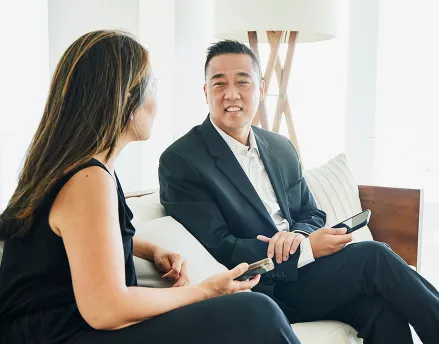 Financial advisor meeting with female client