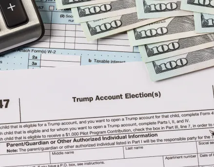 Tax documents laying on a desk