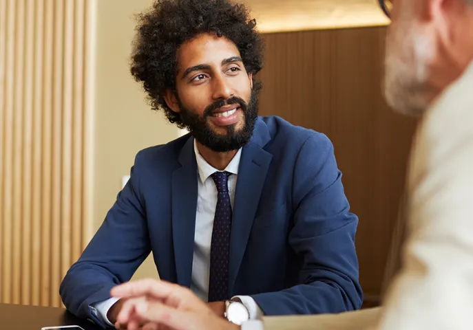 Young professional interviewing